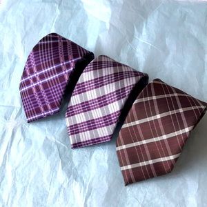 NWOT Rosso Bianco checker slim tie bundle